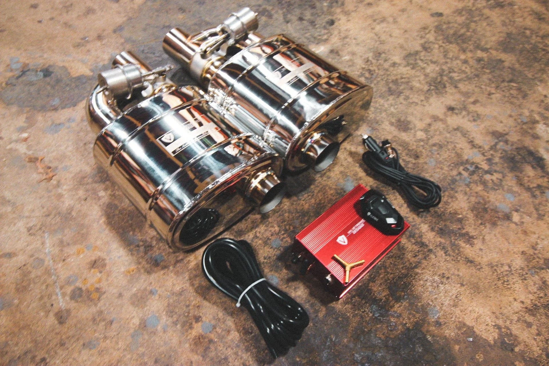 Valvetronic Designs Universal Valved Muffler installed on a performance truck